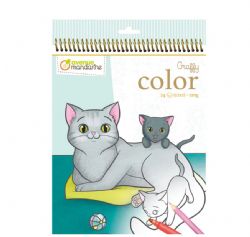 GRAFFY COLOR - AVENUE MANDARINE - CARNET DE COLORIAGE ANIMAUX FAMILIERS MAMAN ET BÉBÉ (LIVRE)